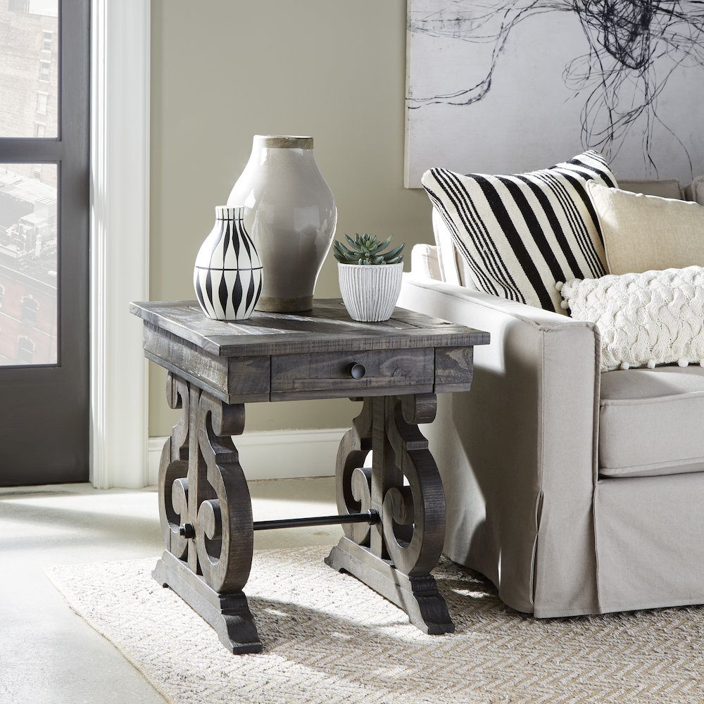 Bellamy Peppercorn Rectangular End Table. Picture 2
