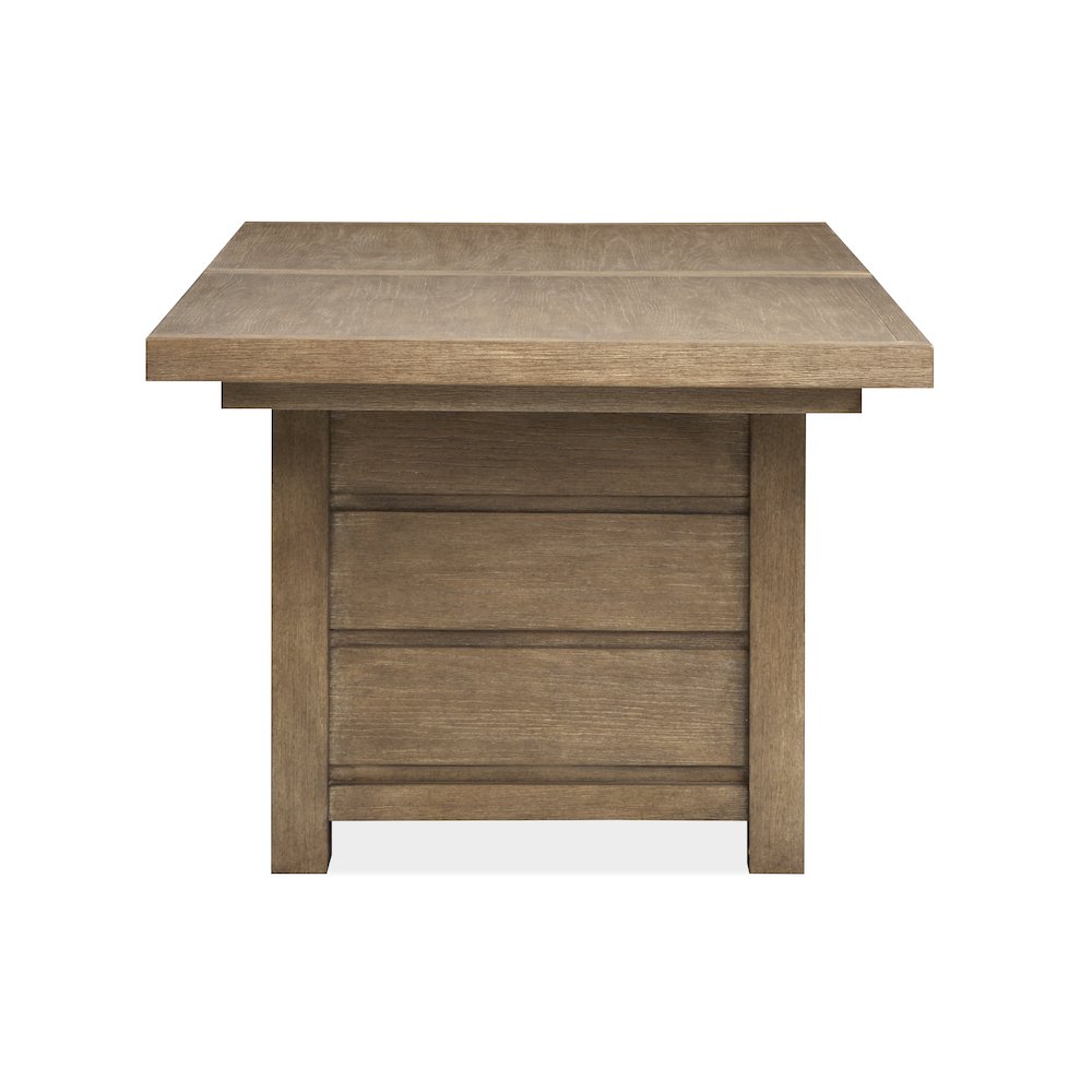 Plum Creek Sierra Brown Extendable Trestle Dining Table. Picture 2