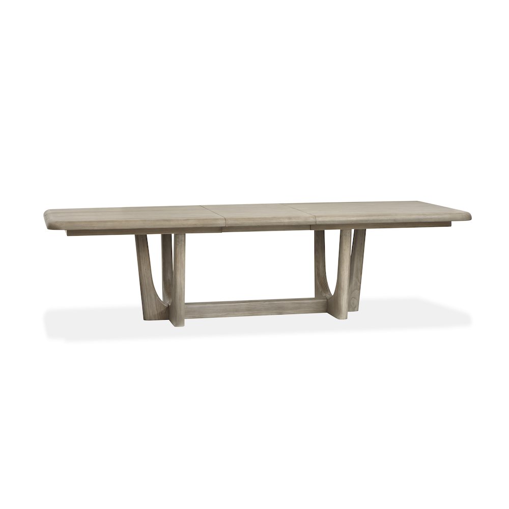 Braelyn Dorian Grey Extendable Trestle Dining Table. Picture 2