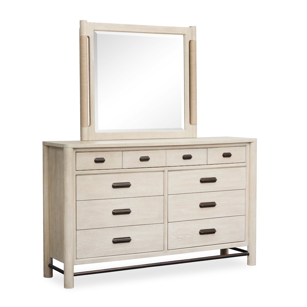 Sunset Cove Sanibel Brown Drawer Dresser With Landscape Mirror. Picture 1