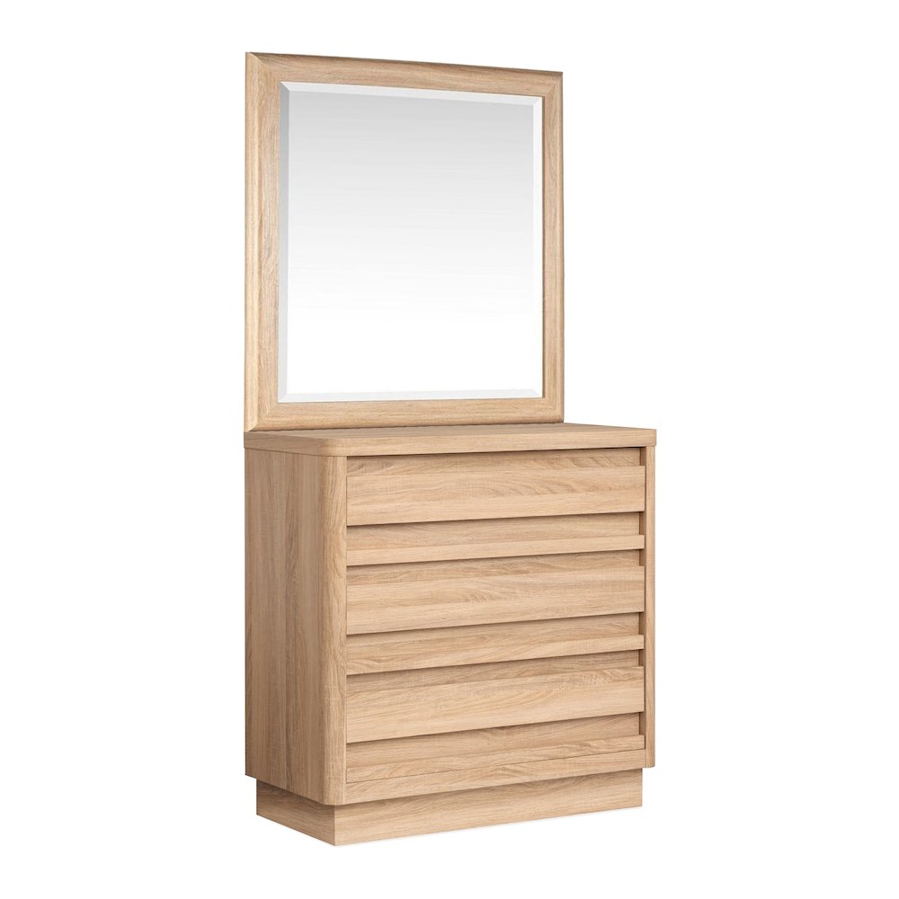 Brentwood Heights Provincial Brown Single Drawer Dresser With Portrait Mirror. Picture 1