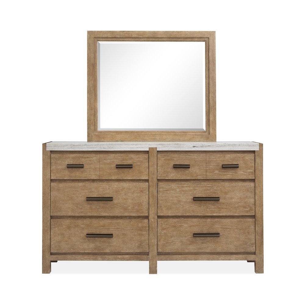 Plum Creek Sierra Brown Drawer Dresser With Landscape Mirror. Picture 2
