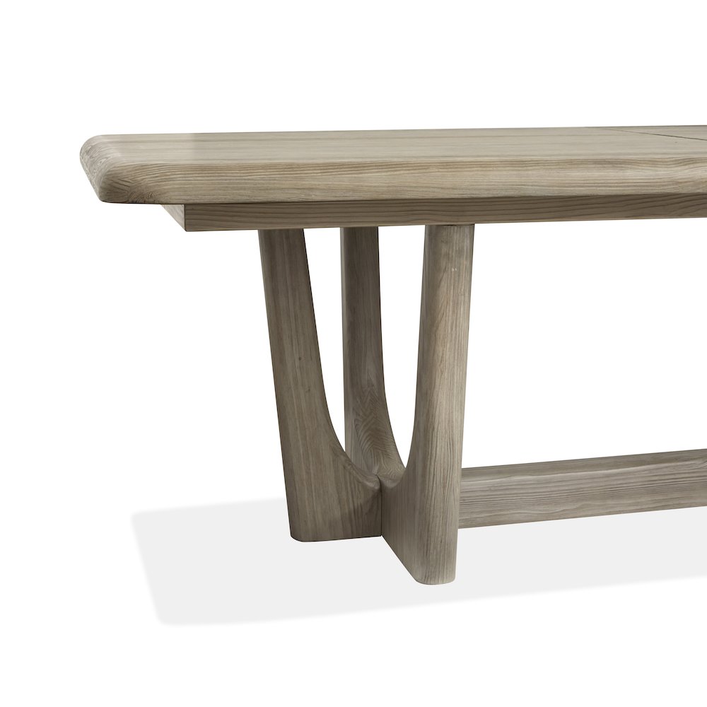 Braelyn Dorian Grey Extendable Trestle Dining Table. Picture 7