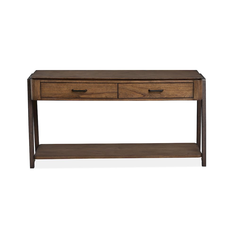 Hallie Milk Chocolate And Dark Chocolate Rectangular Sofa Table. Picture 2
