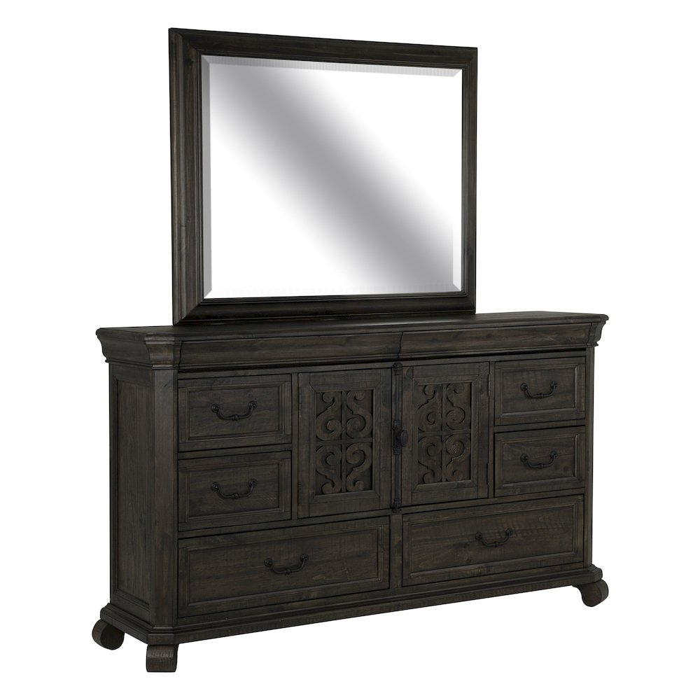 Bellamy Peppercorn Drawer Dresser With Landscape Mirror. Picture 1