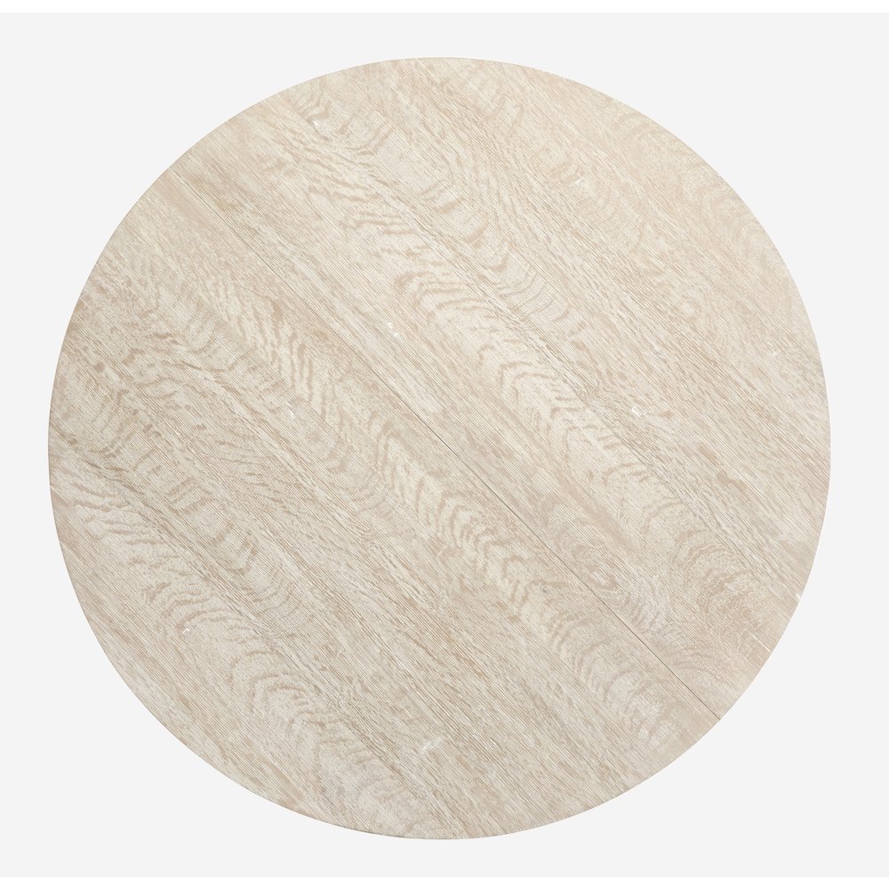 Herringbone Ridge White 54" Extendable Round Dining Table. Picture 8