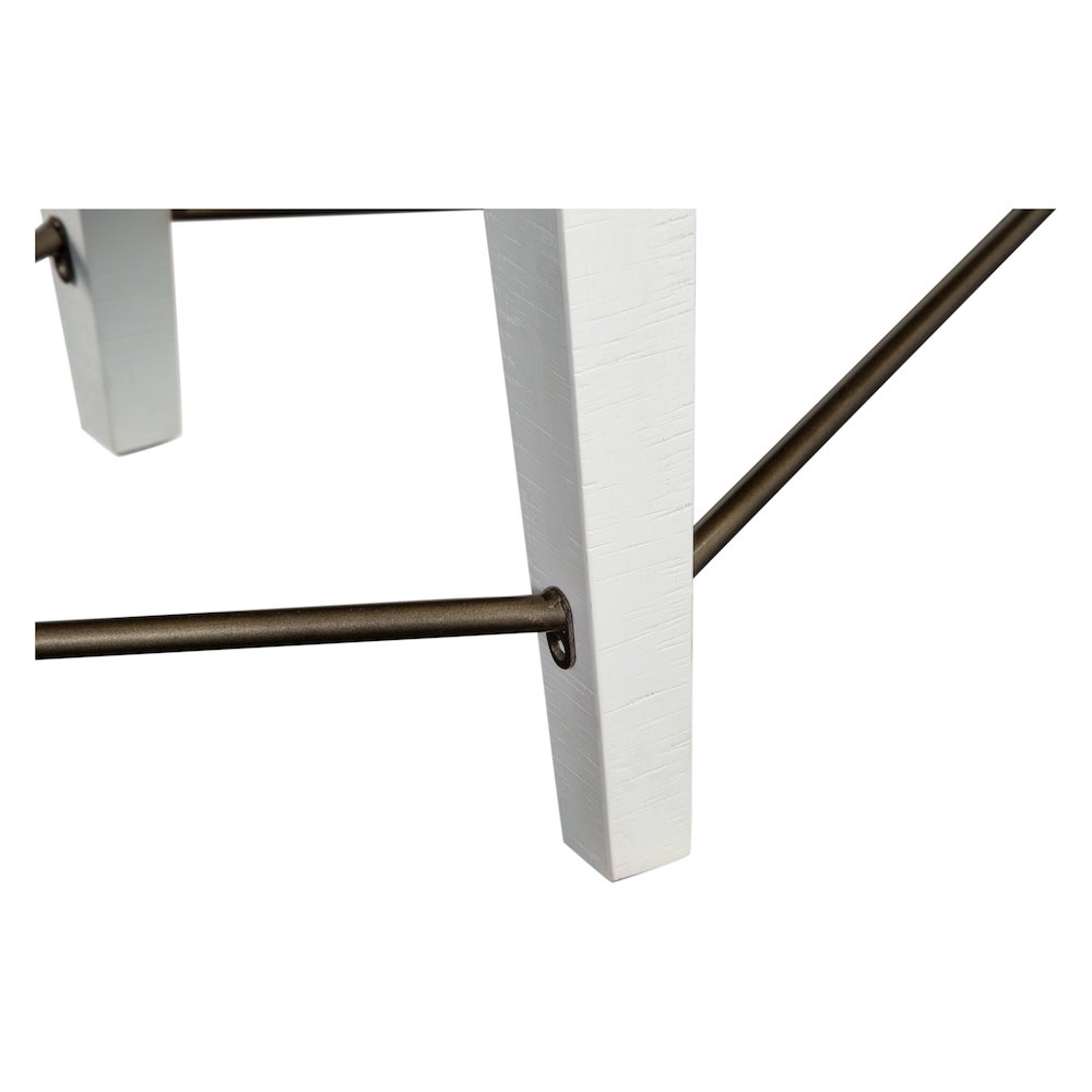 Heron Cove Chalk White And Dovetail Grey Upholstered Bench. Picture 7
