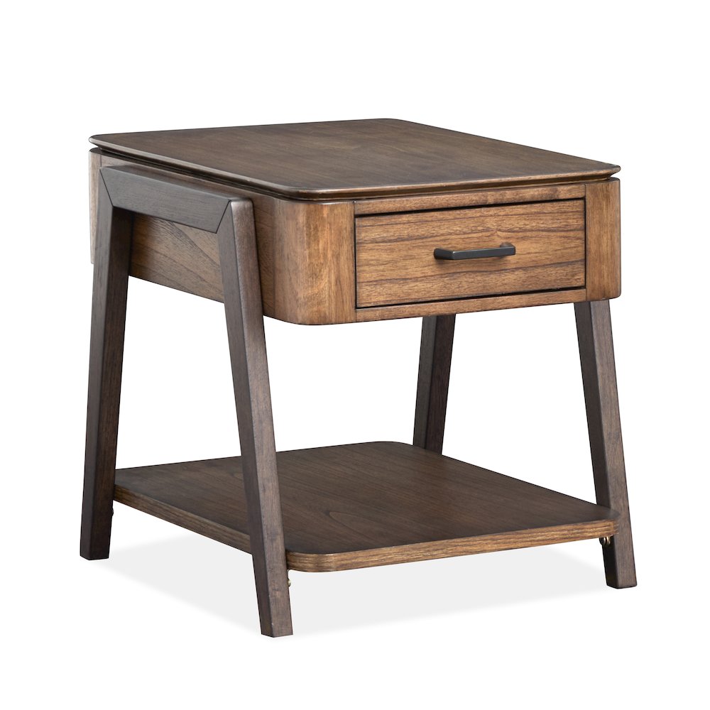 Hallie Milk Chocolate And Dark Chocolate Rectangular End Table. Picture 1