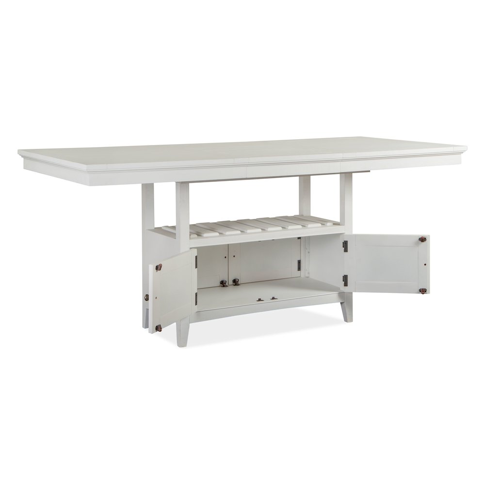 Heron Cove Chalk White And Dovetail Grey Extendable Counter Height Dining Table. Picture 7