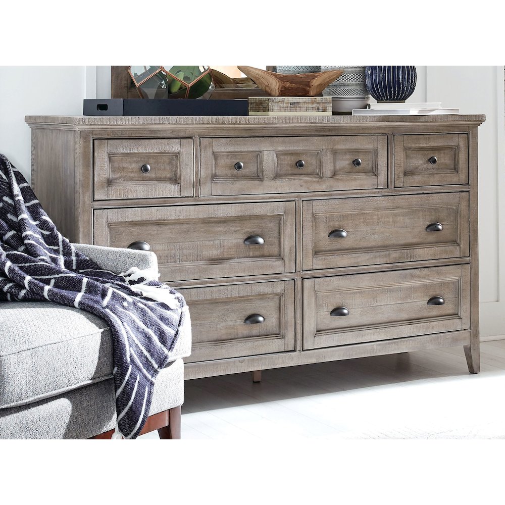 Paxton Place Dovetail Grey Drawer Dresser. Picture 2
