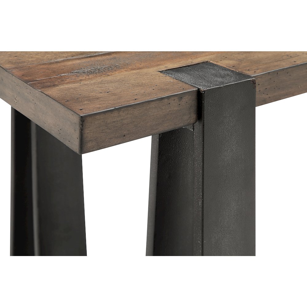 Bowden Rustic Honey And Distressed Iron Rectangular Cocktail Table. Picture 3