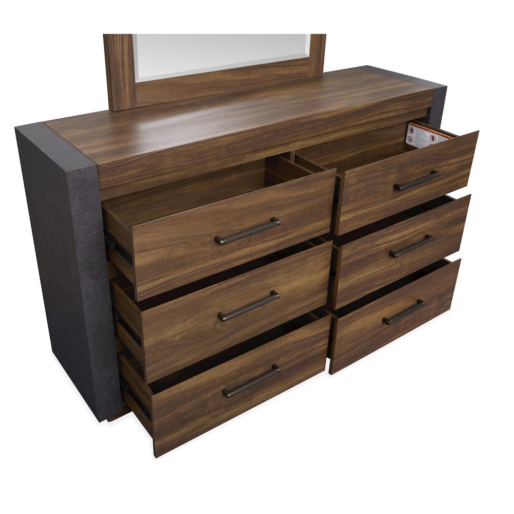 Jensen Tavern Brown Double Drawer Dresser. Picture 3