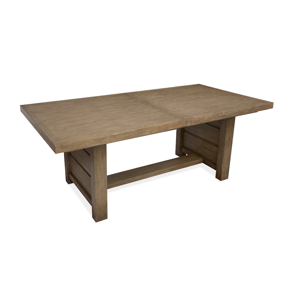 Plum Creek Sierra Brown Extendable Trestle Dining Table. Picture 8