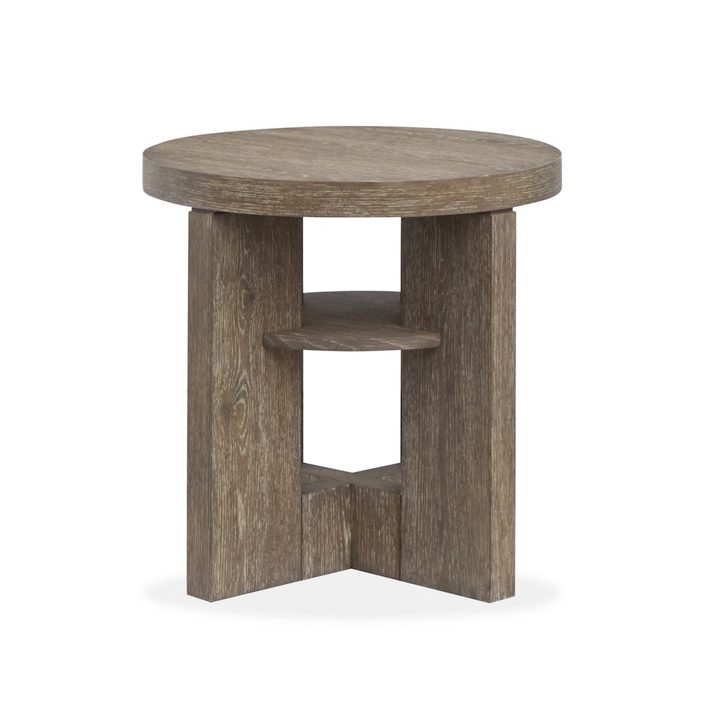 Conway Spiced Brown Round End Table. Picture 4