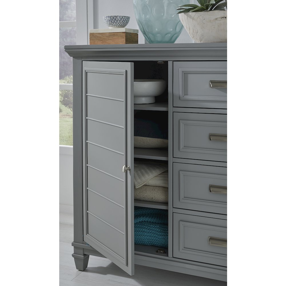 Charleston Harbor Gray Grey Door Chest. Picture 7