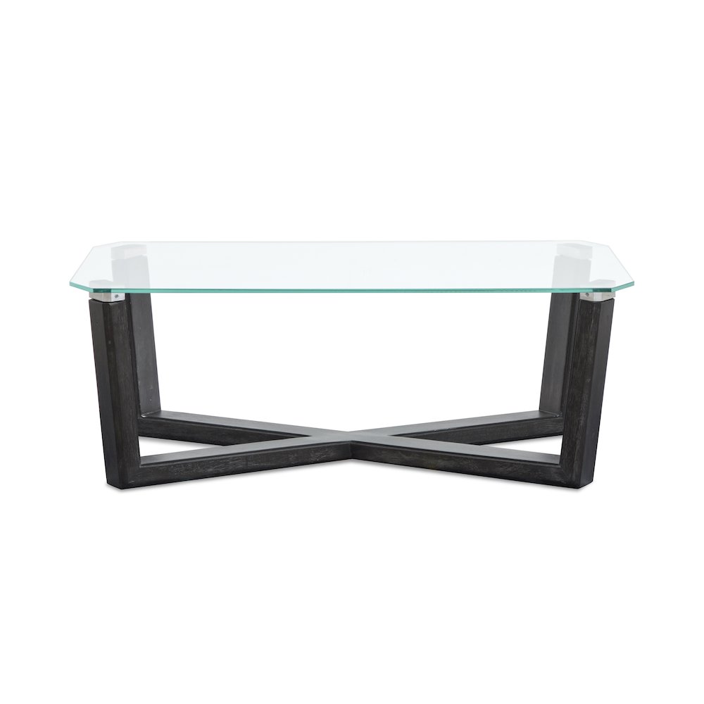 Wexler Black Truffle And Clear Glass Rectangular Cocktail Table. Picture 3