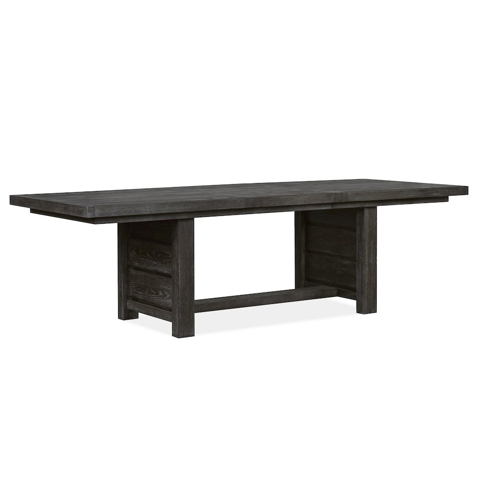 Plum Creek Ravenwood Black Extendable Trestle Dining Table. Picture 2