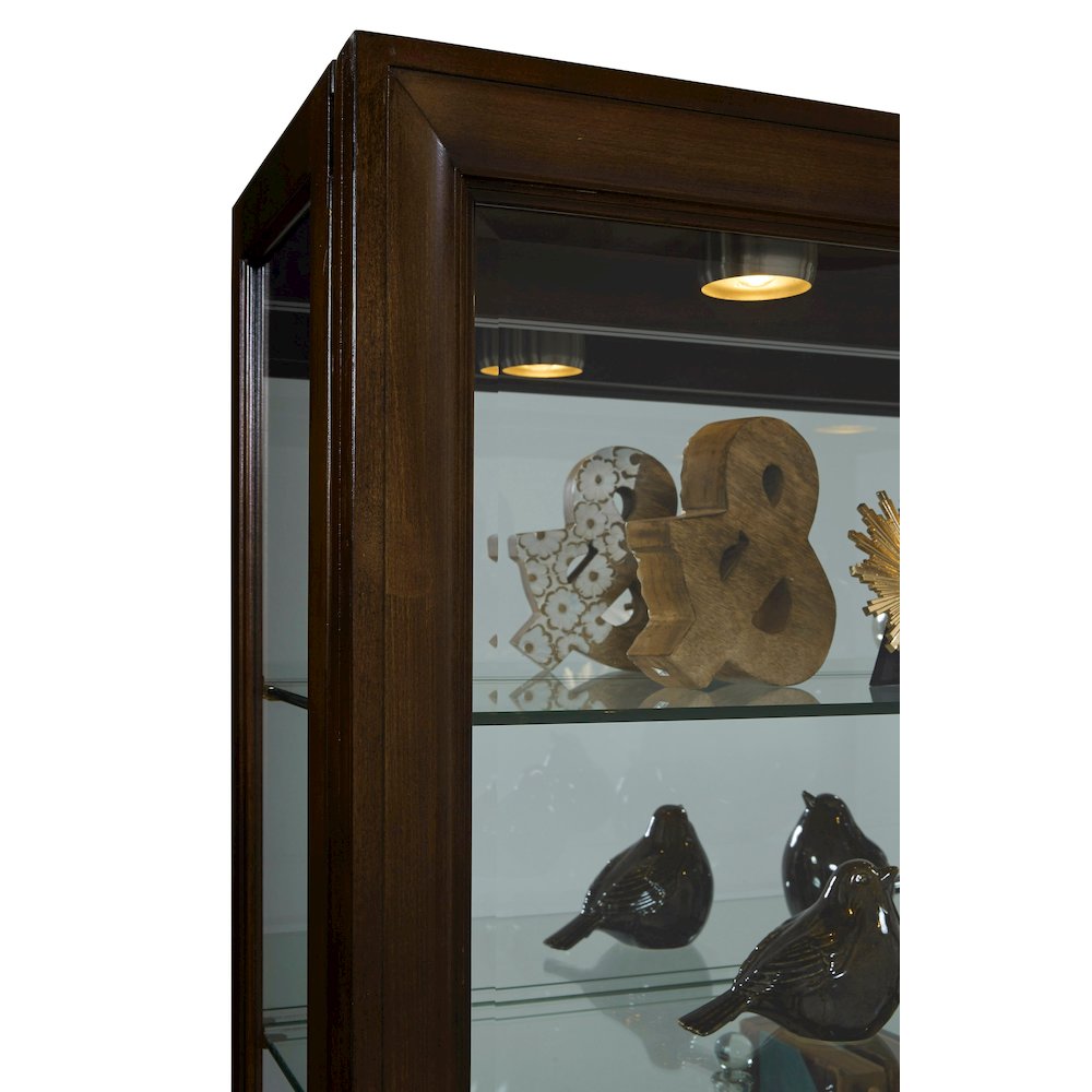 Pulaski Curios Deep Brown Sliding Door 5 Shelf Curio Cabinet. Picture 5