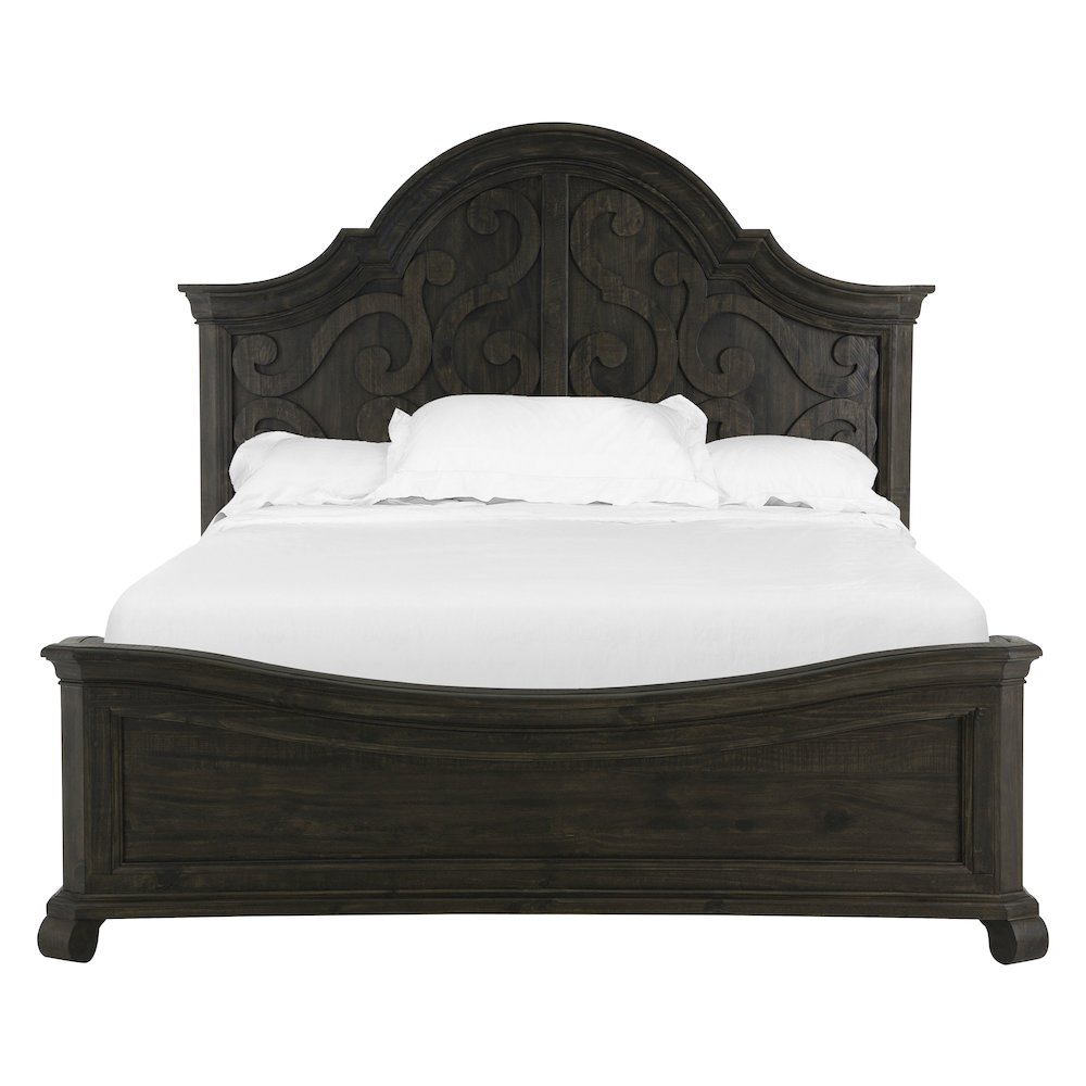 Bellamy Peppercorn Queen Shaped Panel Bed. Picture 2