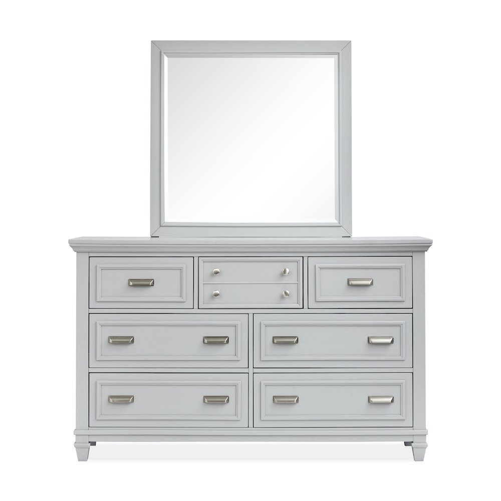Charleston Harbor Gray Grey Drawer Dresser With Landscape Mirror. Picture 2