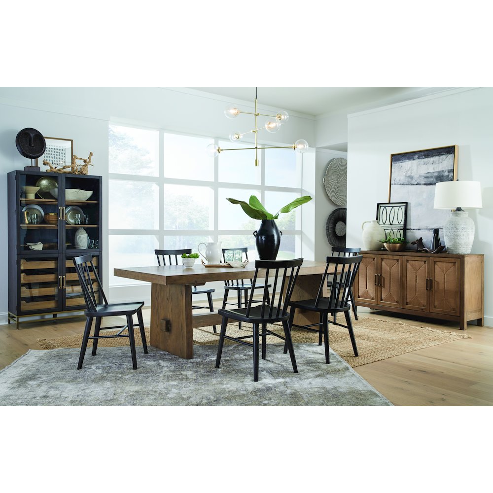 Lindon Belgian Wheat Trestle Dining Table. Picture 8
