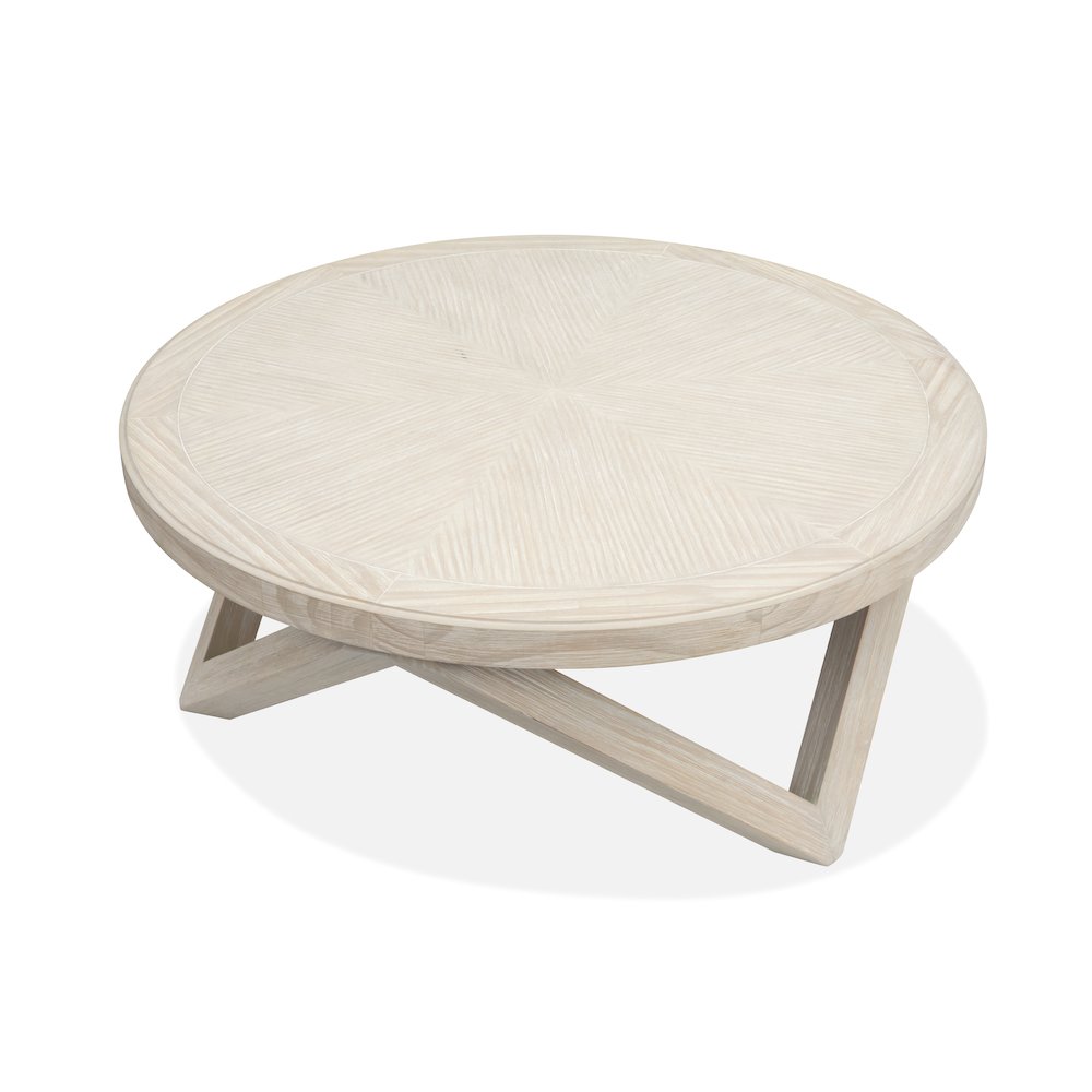 Bostwick Coconut Cream Round Cocktail Table. Picture 2