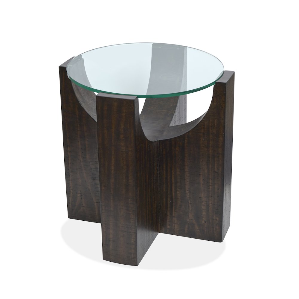Beckham Rustic Tavern Round End Table. Picture 2