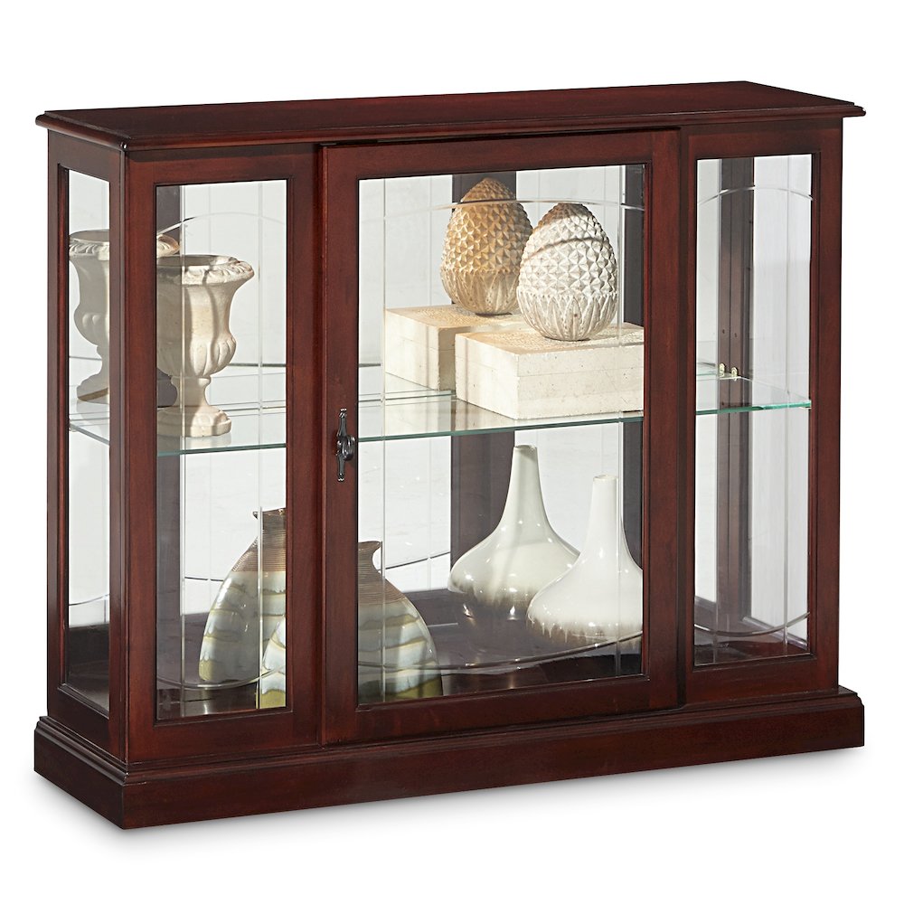 Pulaski Curios Cherry Brown Lighted 1 Shelf Console Display Cabinet. Picture 2