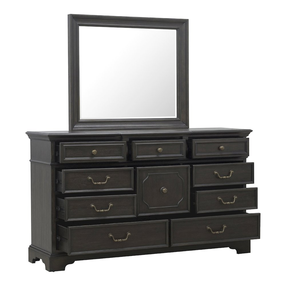 Pulaski Hickory Creek Brown Velvet 10 Drawer Dresser With Mirror. Picture 2