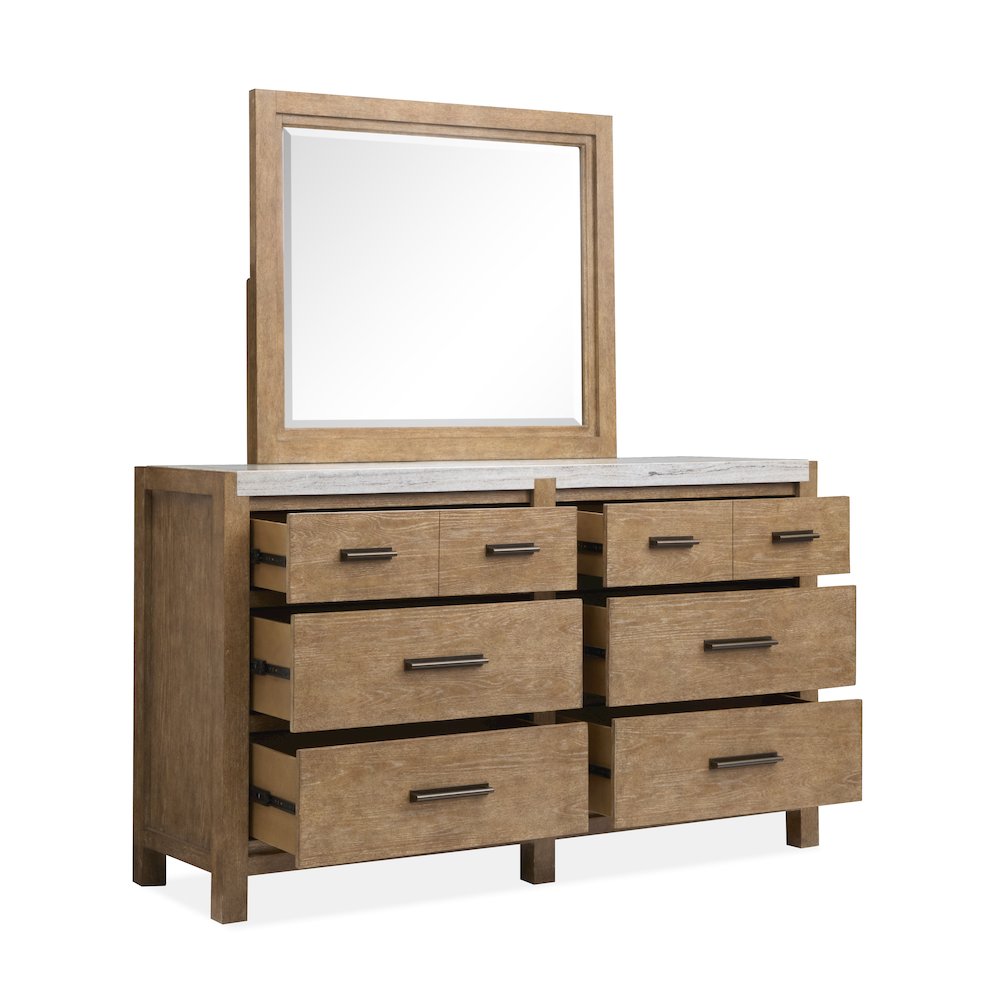 Plum Creek Sierra Brown Drawer Dresser With Landscape Mirror. Picture 6