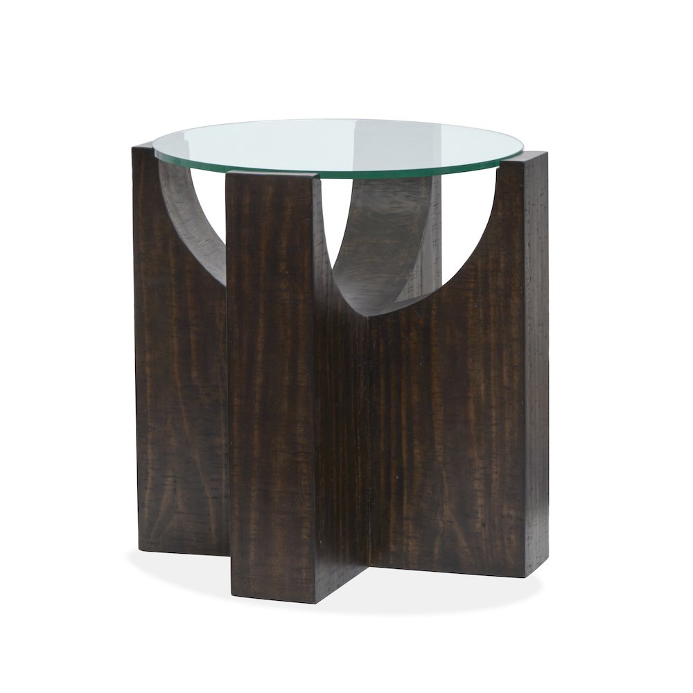 Beckham Rustic Tavern Round End Table. Picture 1