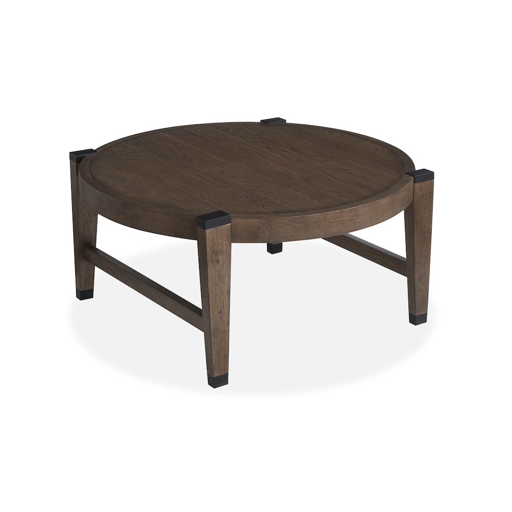 Kaysen Wallaby And Matte Black Round Cocktail Table. Picture 2