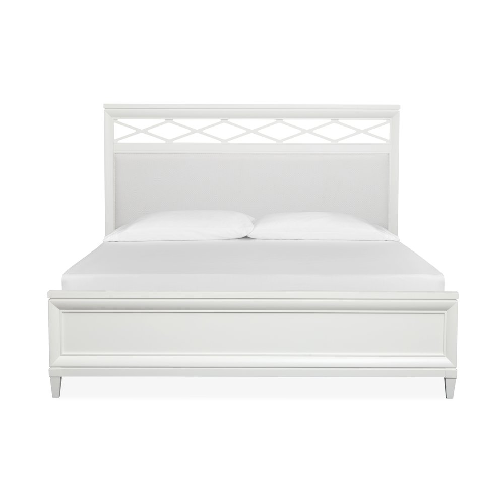 Springhouse Whisper White Queen Upholstered Panel Bed. Picture 2