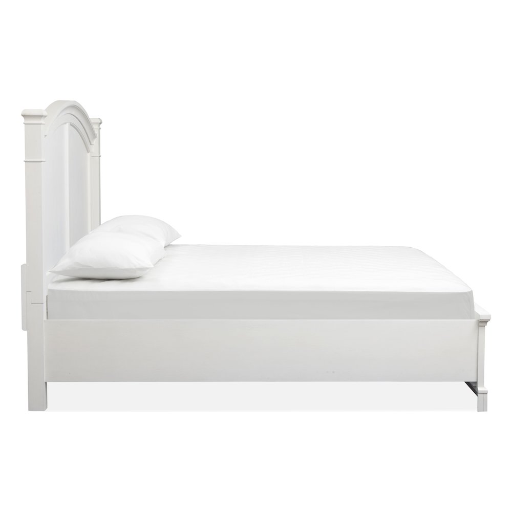 Kingston Whisper White And Cerused Nutmeg Queen Panel Storage Bed. Picture 4