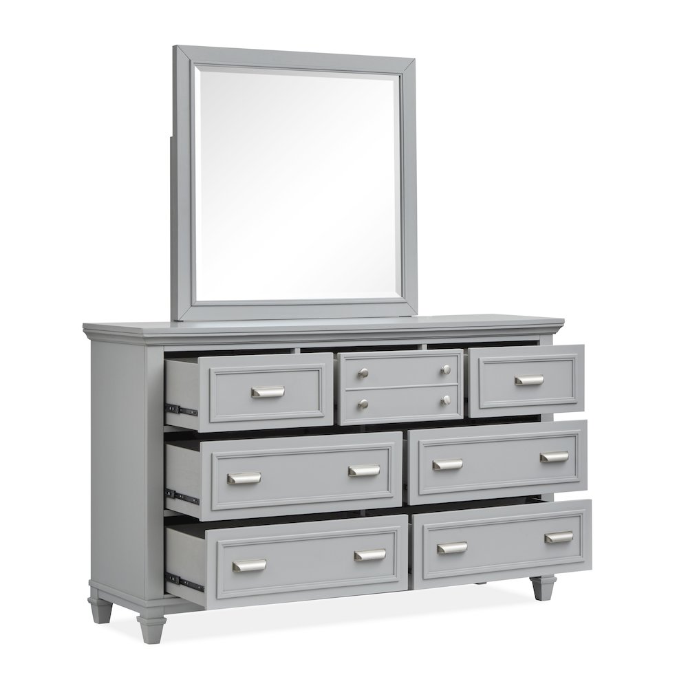 Charleston Harbor Gray Grey Drawer Dresser With Landscape Mirror. Picture 6