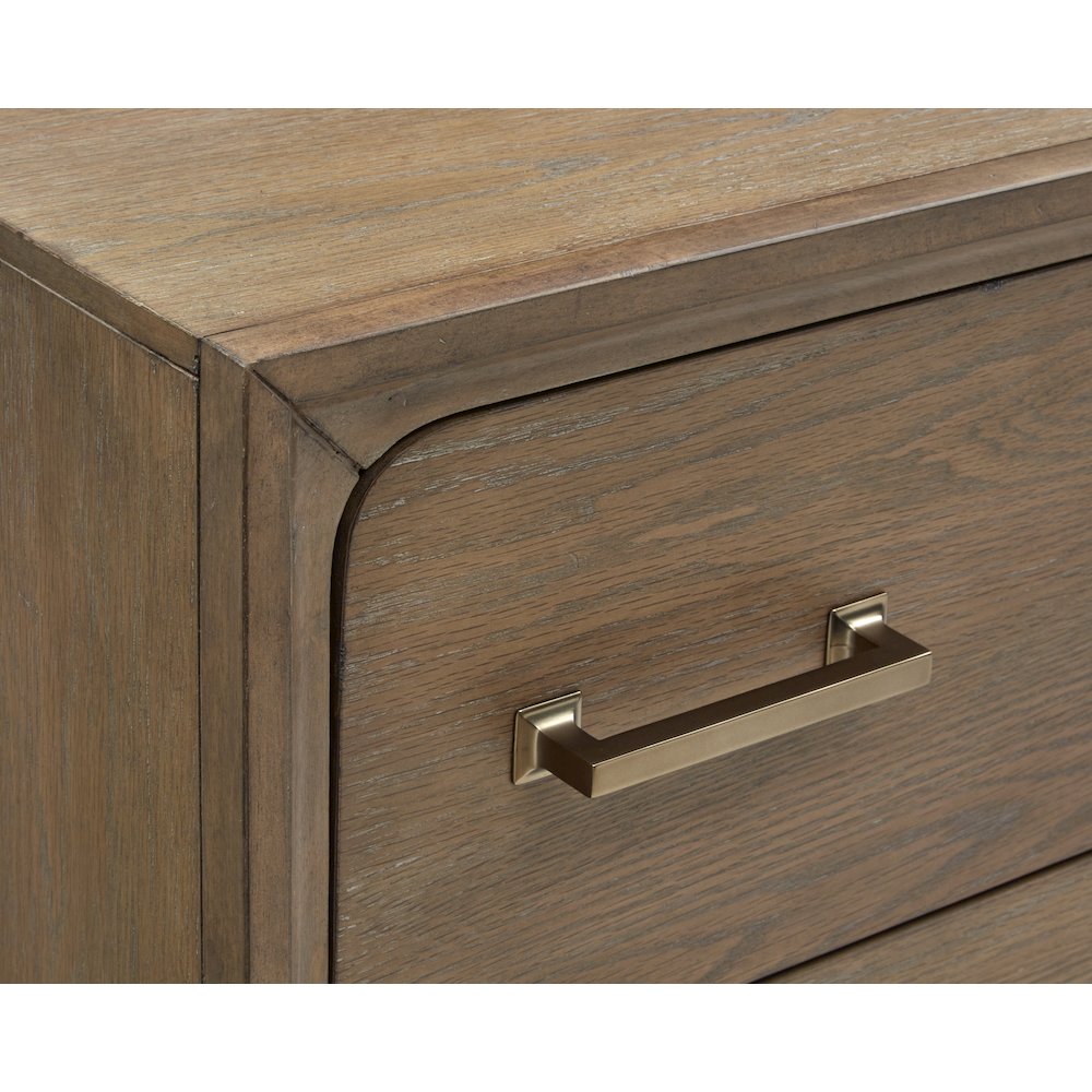 Lindon Belgian Wheat And Coffee Bean Double Drawer Dresser With Landscape Mirror. Picture 9