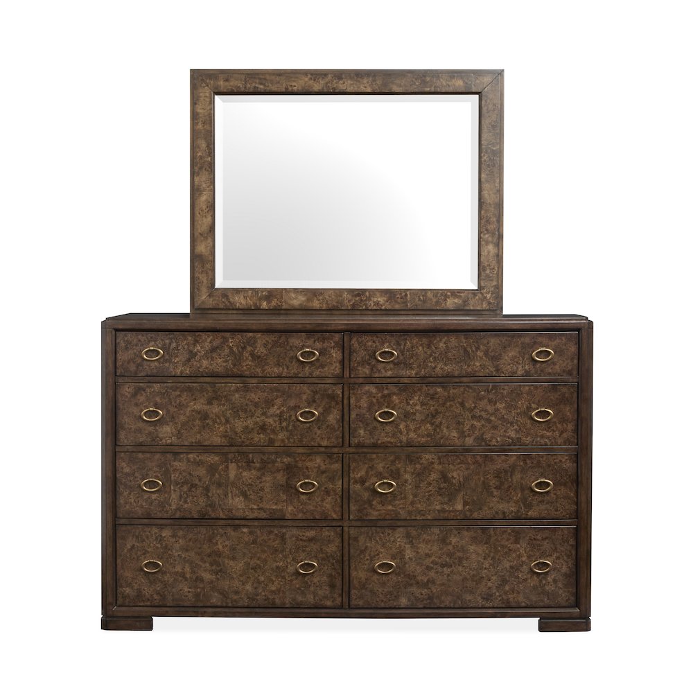 Rowan Espresso Drawer Dresser With Landscape Mirror. Picture 2