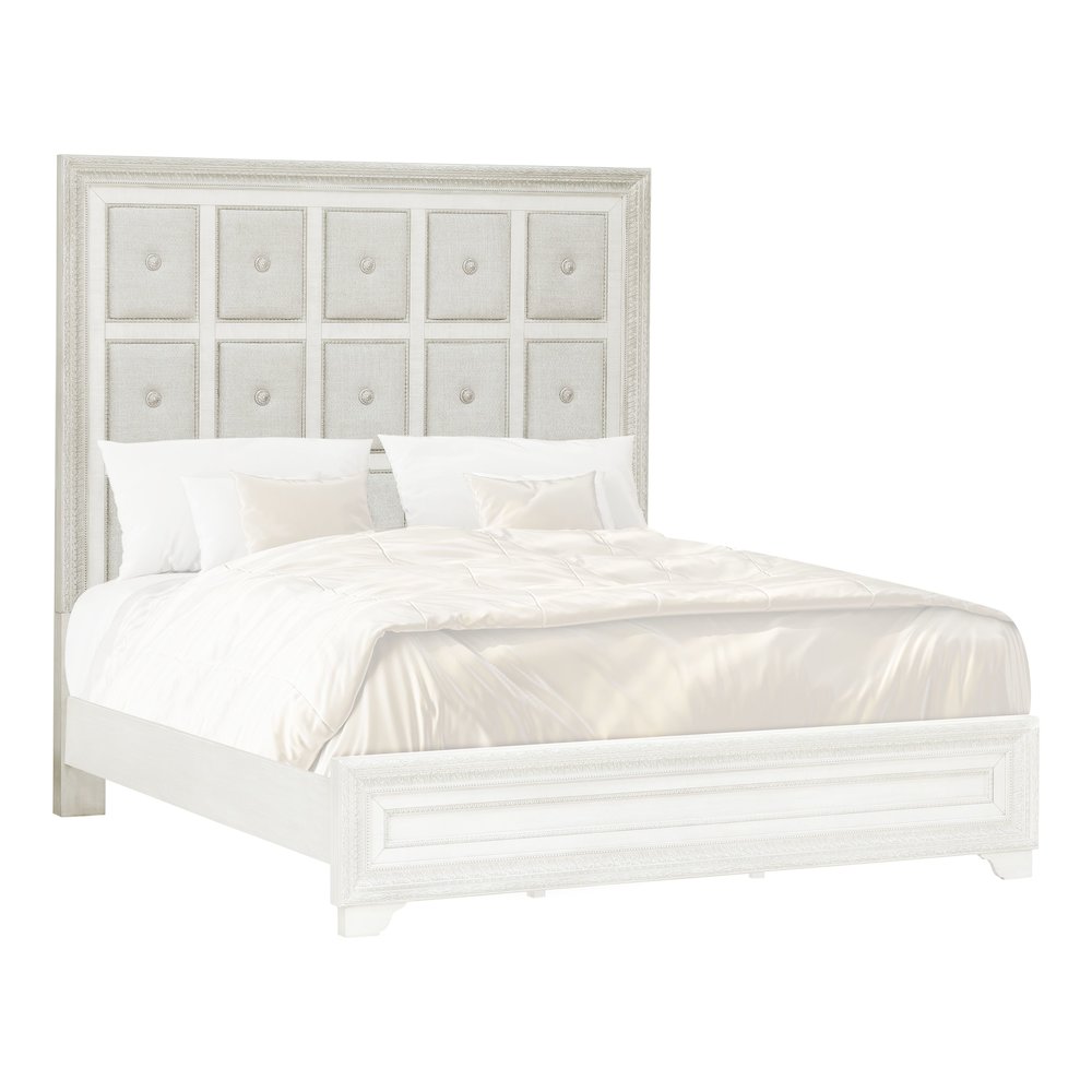 Pulaski Camila Creamy White Queen Upholstered Headboard. Picture 1