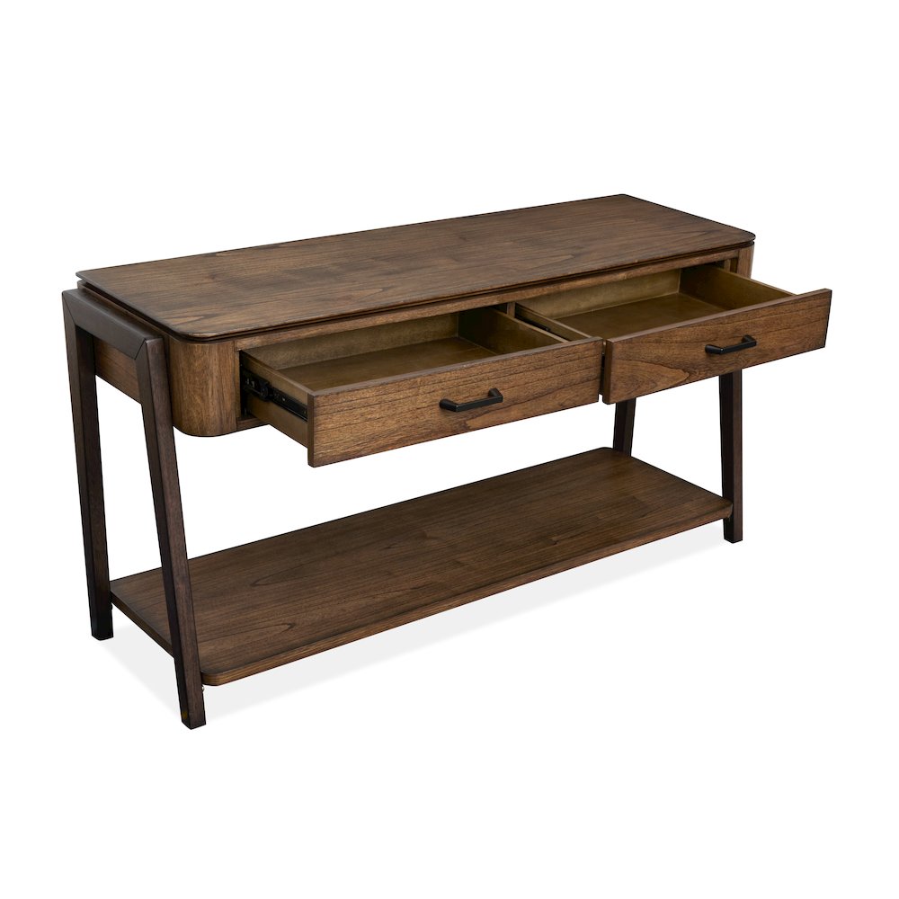 Hallie Milk Chocolate And Dark Chocolate Rectangular Sofa Table. Picture 4