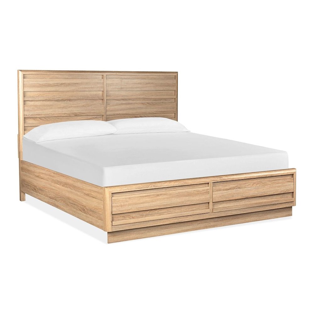 Brentwood Heights Provincial Brown Queen Panel Storage Bed. Picture 1