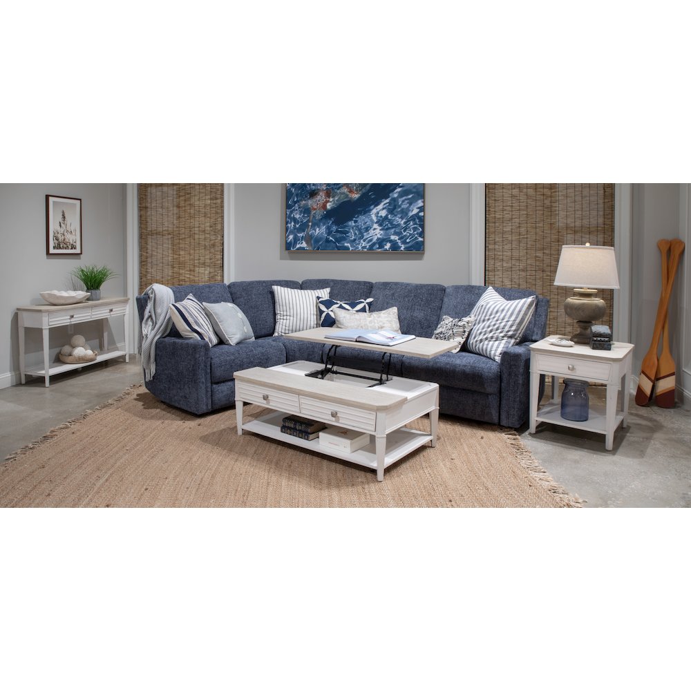 Echo Isles Sea Pearl And Driftwood Rectangular End Table. Picture 13