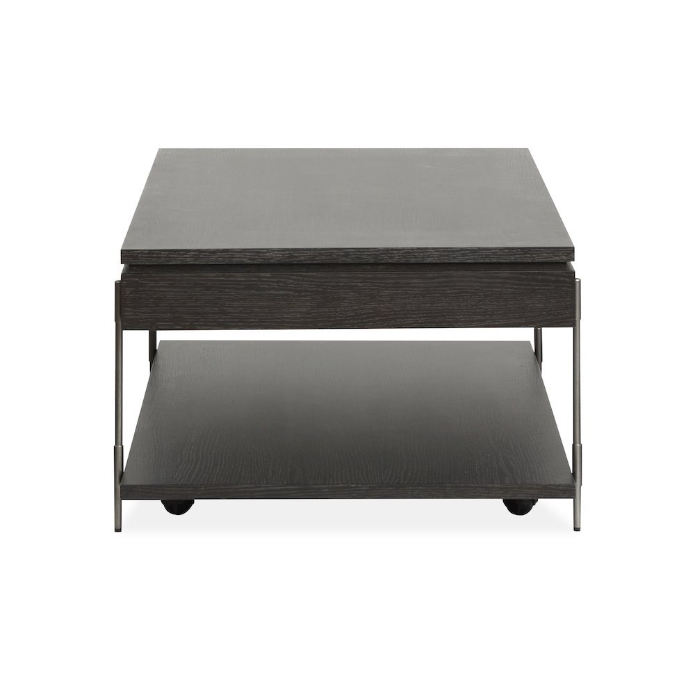 Spencer Dark Briarsmoke Lift Top Storage Cocktail Table With Casters. Picture 4