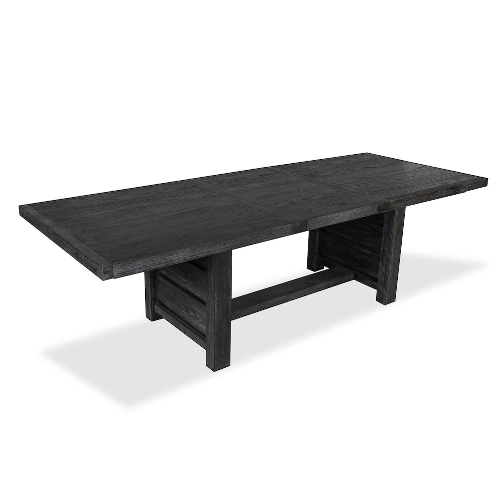 Plum Creek Ravenwood Black Extendable Trestle Dining Table. Picture 6
