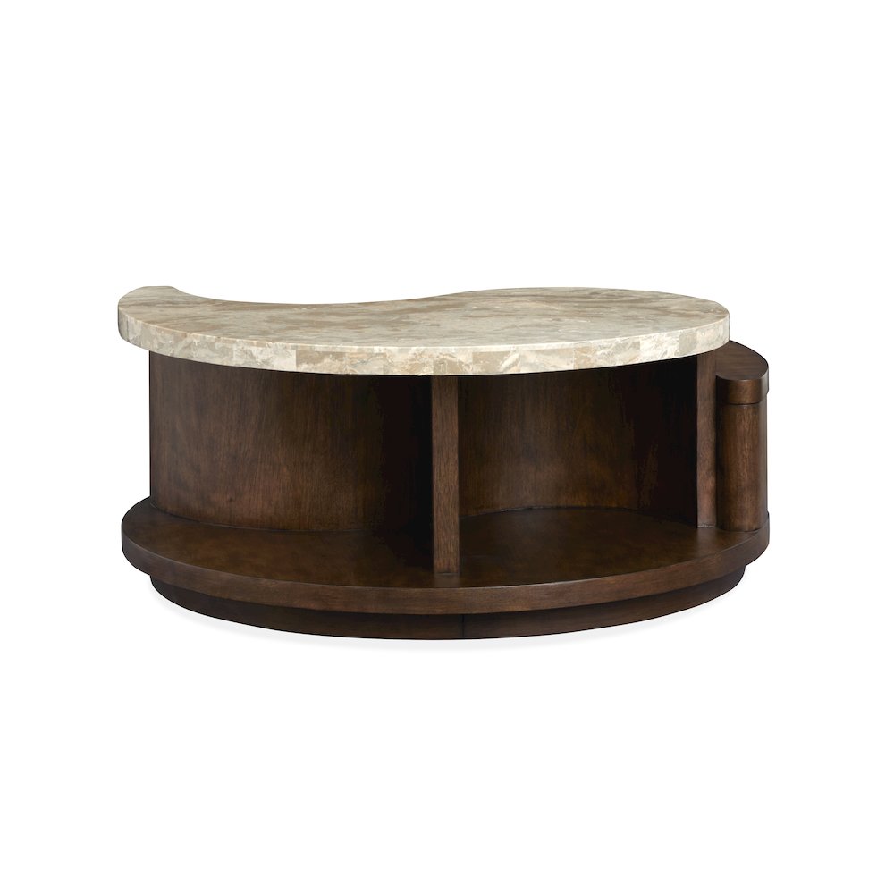 Mcpherson Burnt Umber Round Cocktail Table With Casters. Picture 9