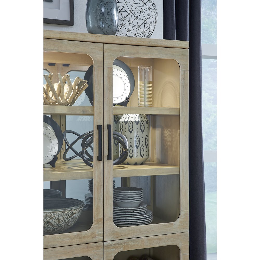 Somerset Butternut Buffet Curio. Picture 4