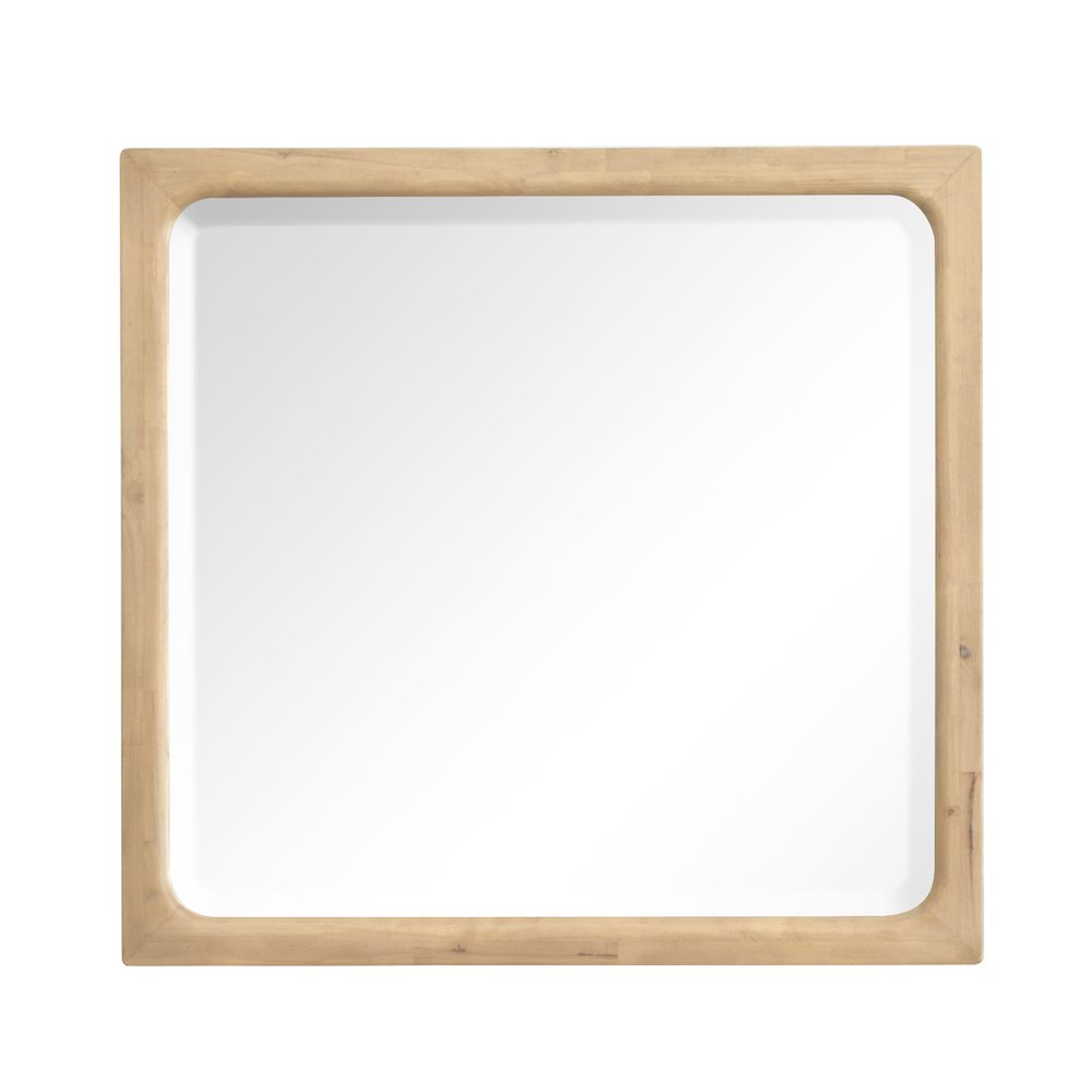 Somerset Butternut Double Drawer Dresser With Landscape Mirror. Picture 6