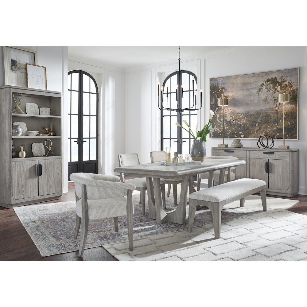 Braelyn Dorian Grey Extendable Trestle Dining Table. Picture 10