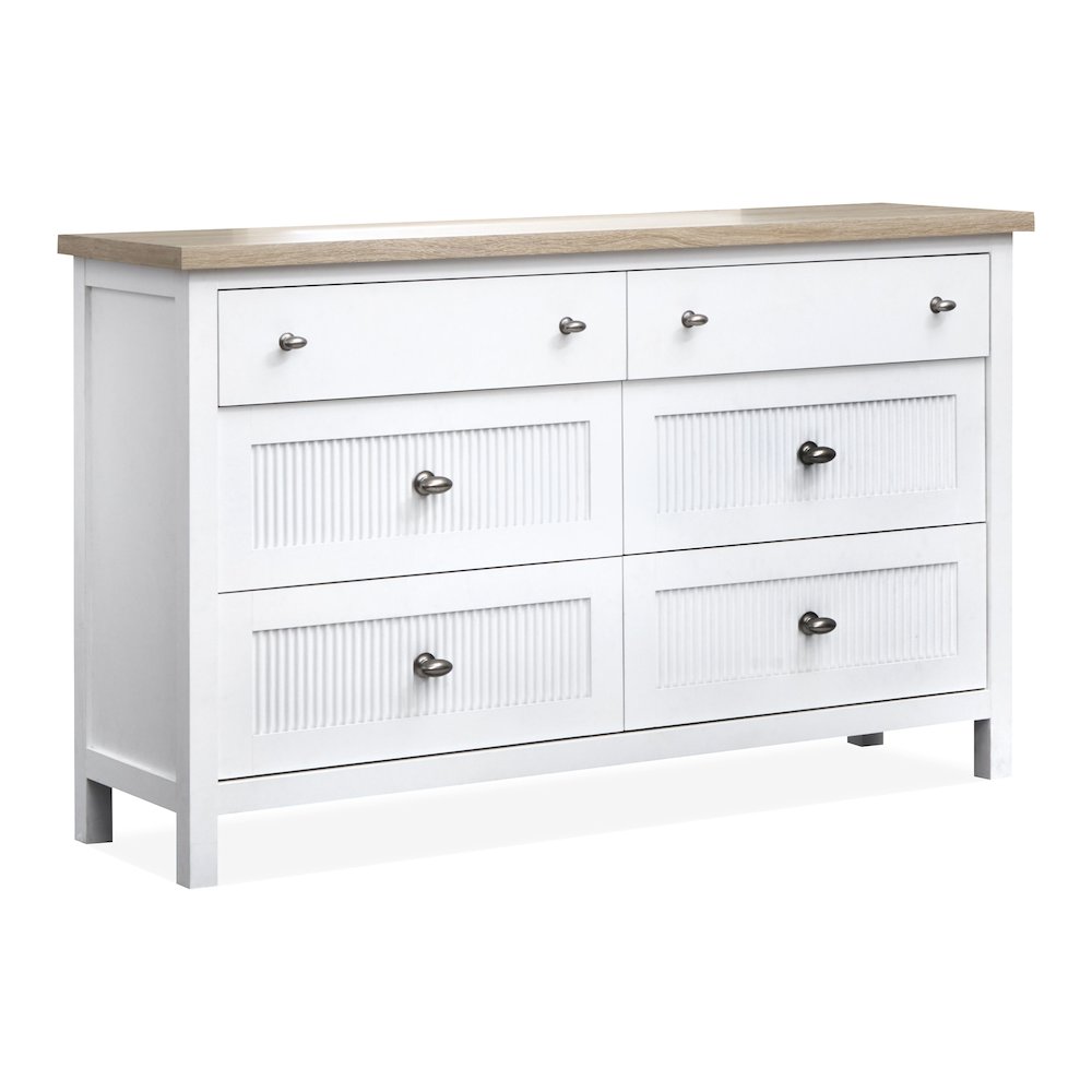 Windmill Harbour White Whisp And Sand Double Drawer Dresser. Picture 1