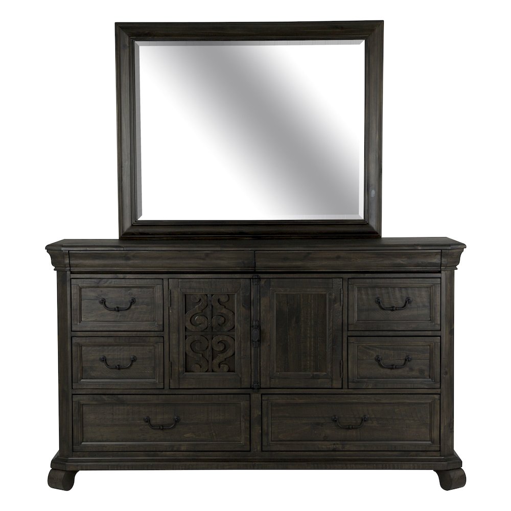 Bellamy Peppercorn Drawer Dresser With Landscape Mirror. Picture 3