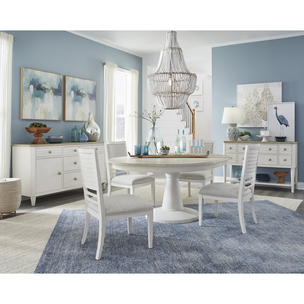 Echo Isles Sea Pearl And Driftwood Extendable 54" Round Dining Table. Picture 10